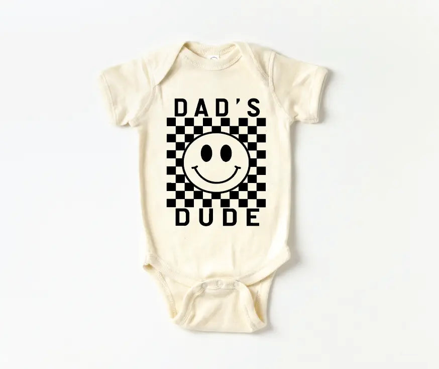 Dad's Dude Checkered Onesie Saved by Grace Co.