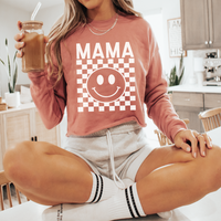 Mama Modest Crop Checkered Sweatshirt