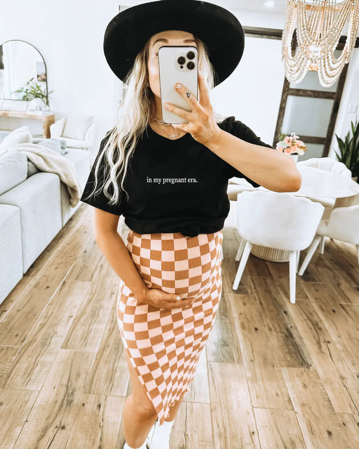 In my pregnant era minimal tee Saved by Grace Co.