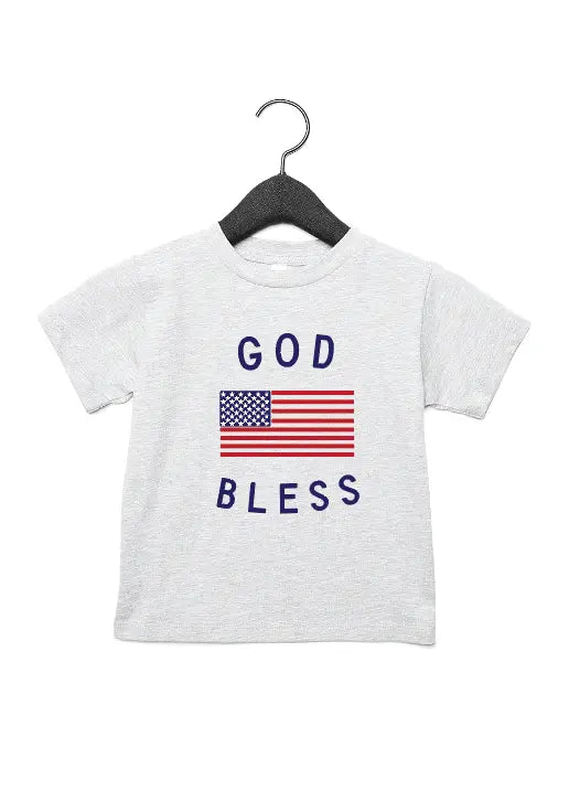 Classic God Bless the USA 4th of July Kids Graphic Tee Saved by Grace Co.