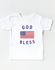 Classic God Bless the USA 4th of July Kids Graphic Tee