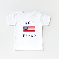 Classic God Bless the USA 4th of July Kids Graphic Tee