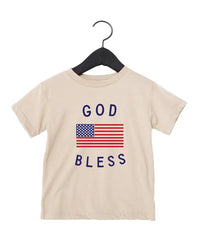 Classic God Bless the USA 4th of July Kids Graphic Tee Saved by Grace Co.