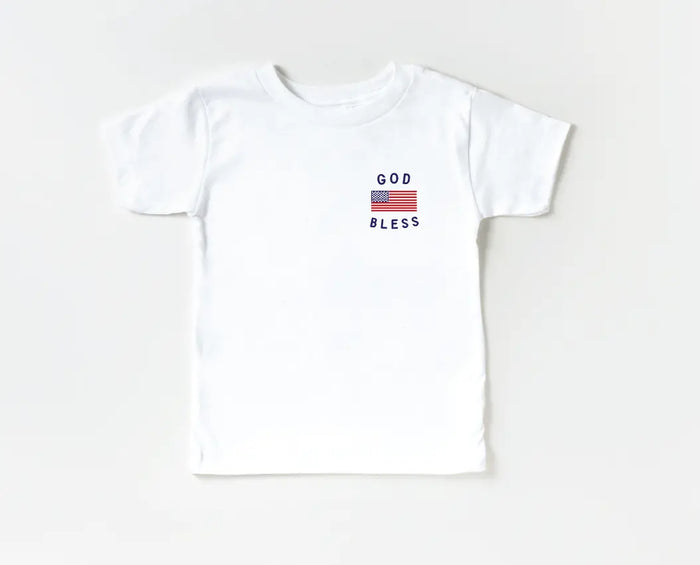 Classic God Bless the USA 4th of July - Pocket Style Saved by Grace Co.