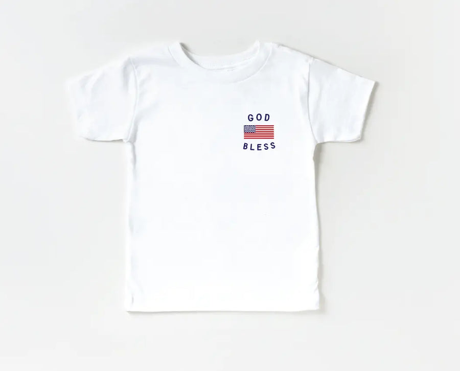 Classic God Bless the USA 4th of July - Pocket Style Saved by Grace Co.