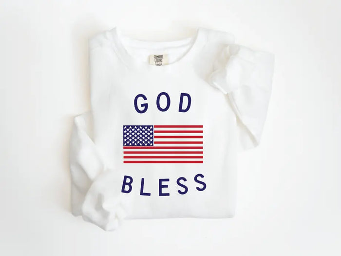God Bless America Unisex Lightweight Classic Pullover Saved by Grace Co.