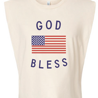 God Bless America Vintage Faded Muscle Tank