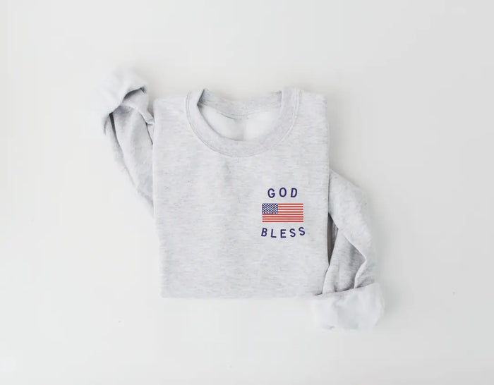 God Bless America Unisex Pocket Style Pullover Saved by Grace Co.