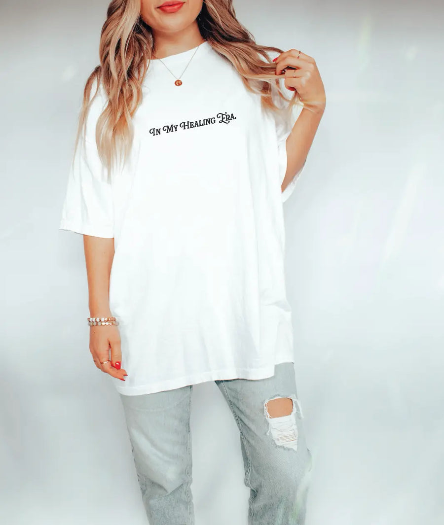 In my Healing Era Tee Saved by Grace Co.