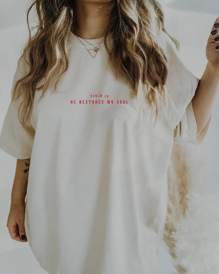 He Restores My Soul Tee or Pullover Saved by Grace Co.