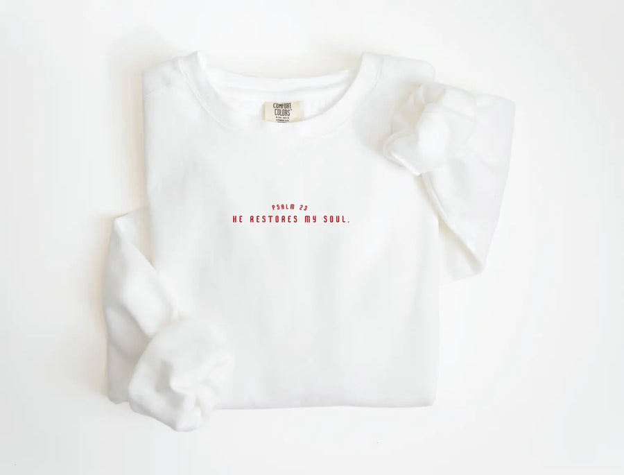 He Restores My Soul Tee or Pullover Saved by Grace Co.