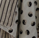 Muslin Quilt | Black &amp; White Yin Yang / Stripe