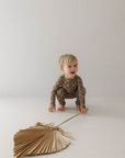 Bamboo Zip Pajamas | Faded Brown Checkerboard