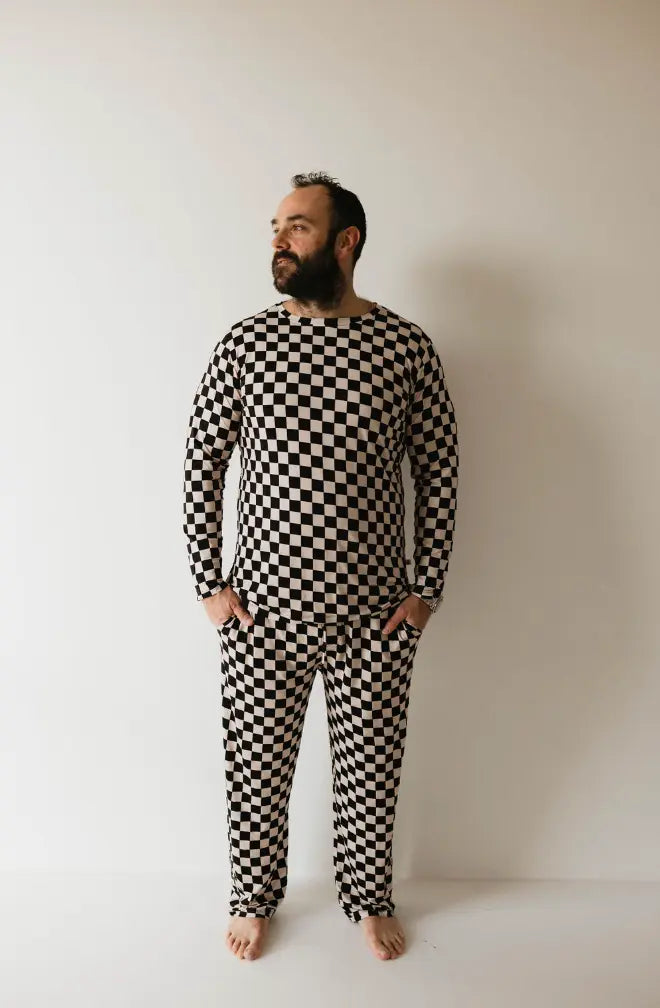 Men's Bamboo Pajama | Black Checkerboard forever french baby