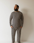 Men's Bamboo Pajama | Black Checkerboard