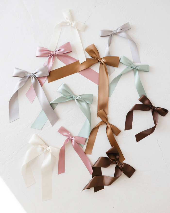 Hair Bow Clip | Satin forever french baby