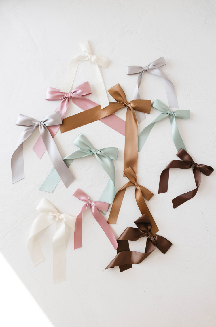 Hair Bow Clip | Satin forever french baby