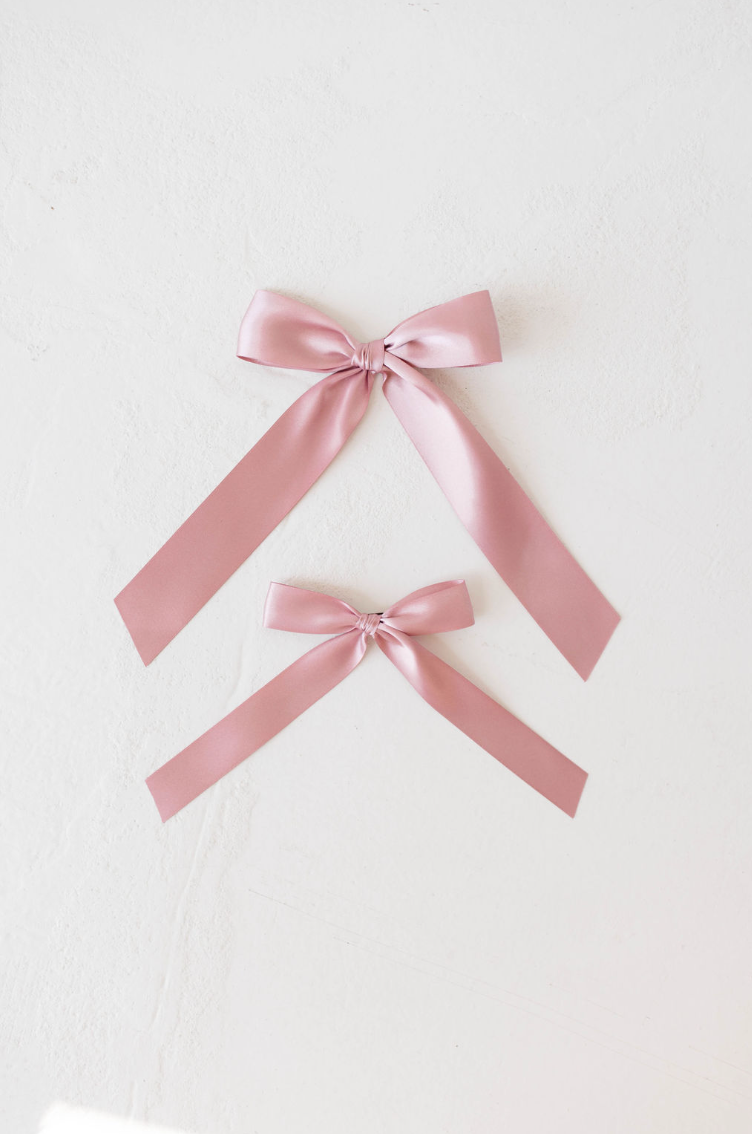 Hair Bow Clip | Satin forever french baby