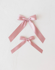 Hair Bow Clip | Satin forever french baby
