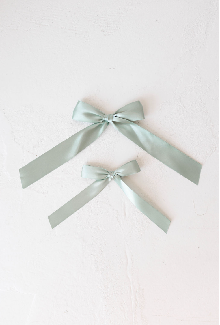 Hair Bow Clip | Satin forever french baby