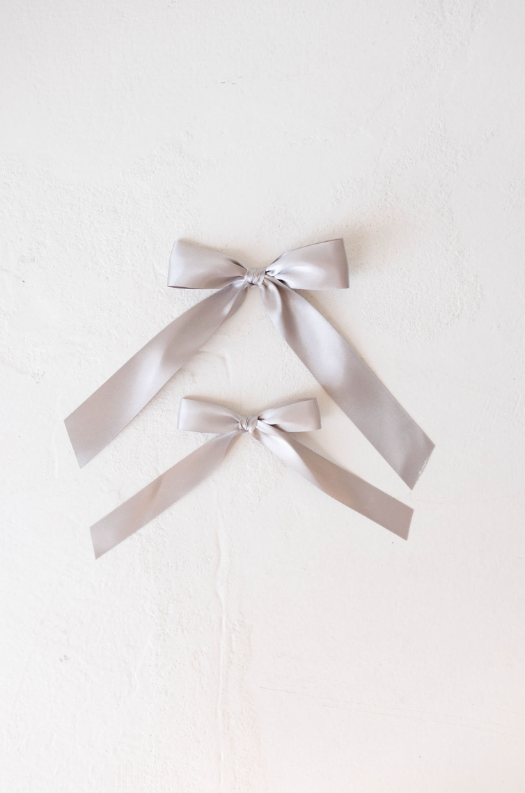 Hair Bow Clip | Satin forever french baby