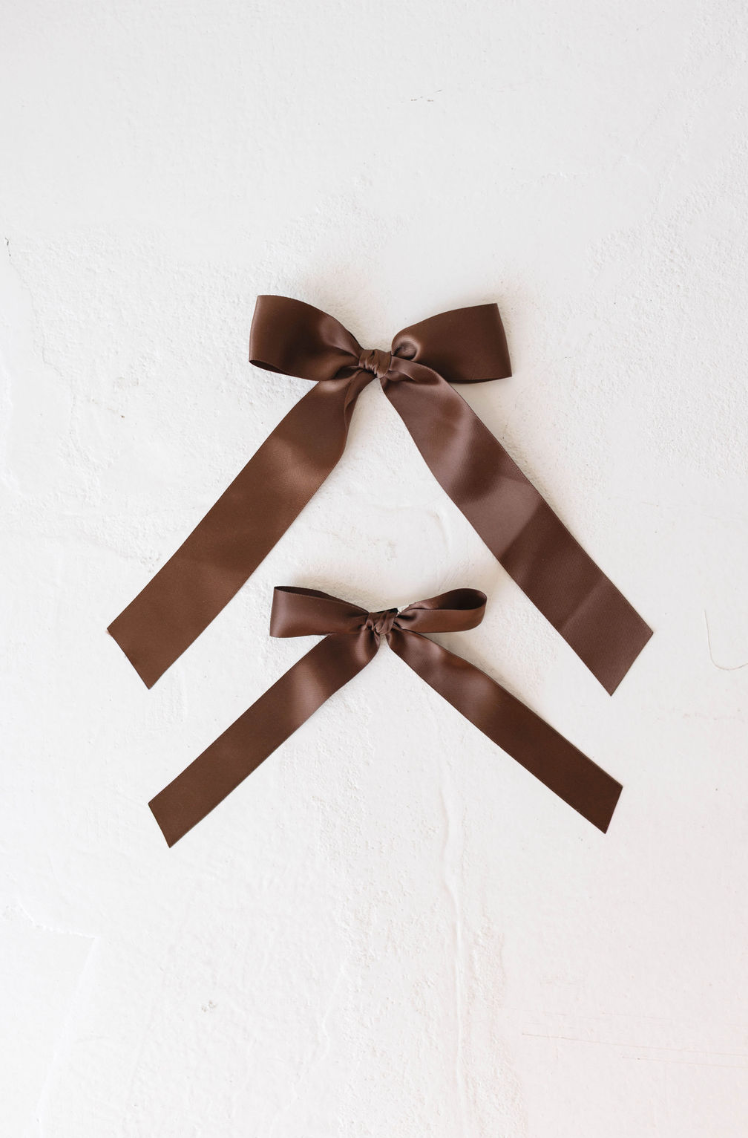 Hair Bow Clip | Satin forever french baby
