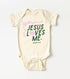 "Jesus Loves Me" Ribbon Onesie Saved by Grace Co.