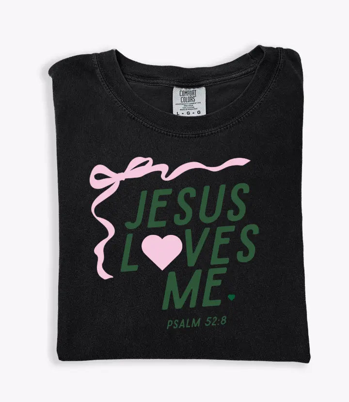 "Jesus Loves Me" Ribbon Tee - Adult Saved by Grace Co.