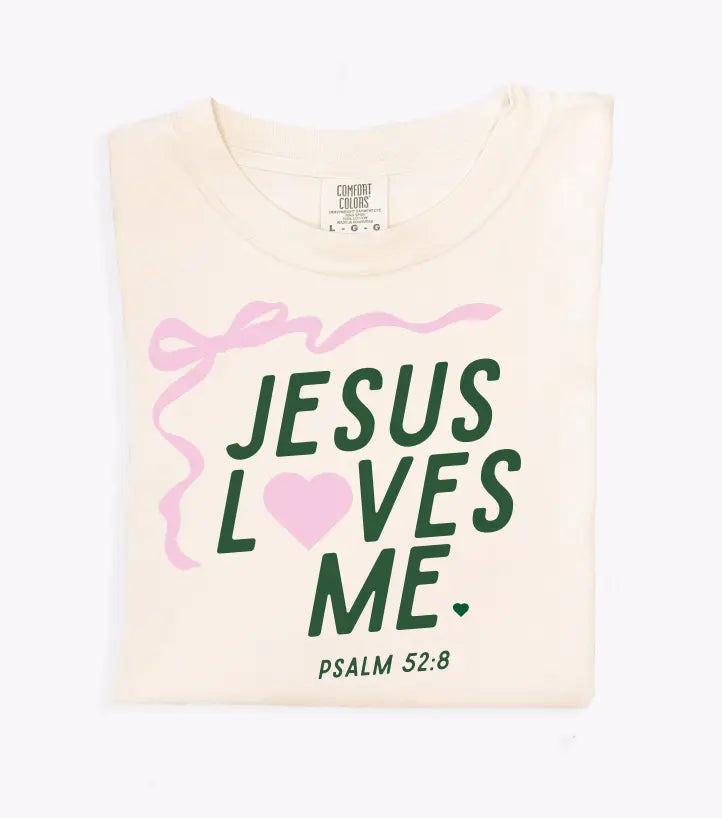 "Jesus Loves Me" Ribbon Tee - Adult Saved by Grace Co.