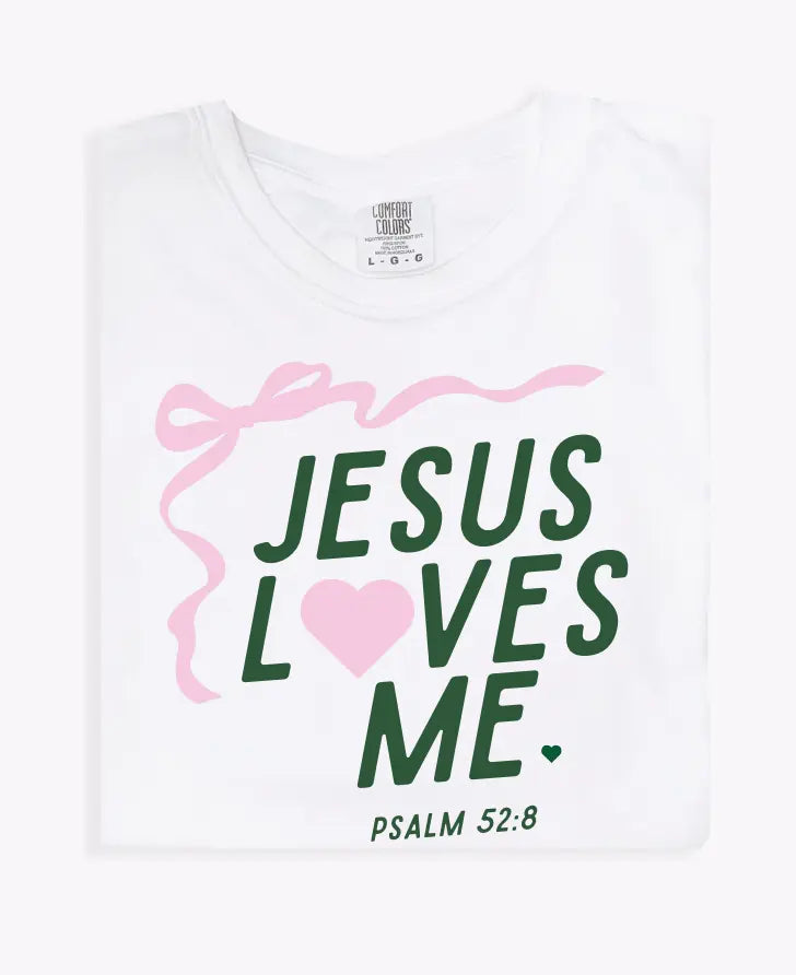 "Jesus Loves Me" Ribbon Tee - Adult Saved by Grace Co.