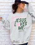 "Jesus Loves Me" Ribbon Sweatshirt- Adult