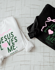 "Jesus Loves Me" Ribbon Sweatshirt- Adult