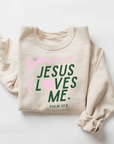 "Jesus Loves Me" Ribbon Sweatshirt- Adult