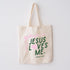 "Jesus Loves Me" Ribbon Market Tote Saved by Grace Co.