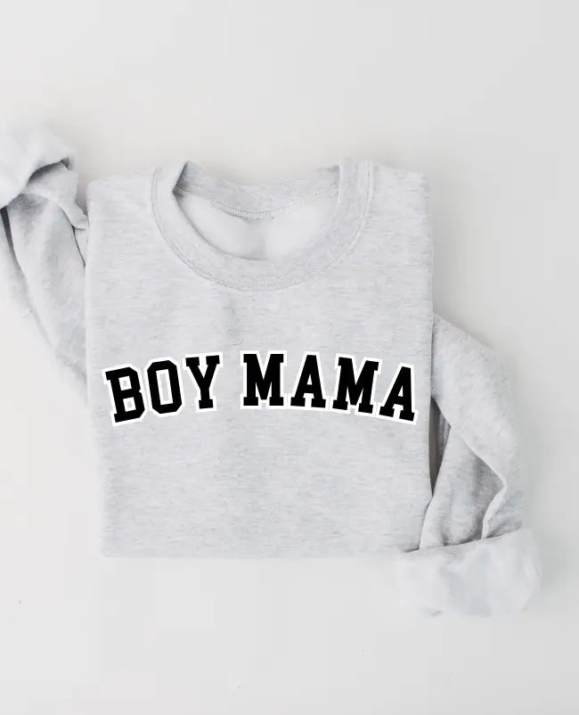 Boy Mama Varsity Outline Pullover Saved by Grace Co.