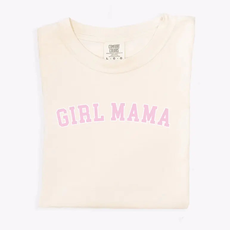 Girl Mama Bold Outline Varsity Tee Saved by Grace Co.