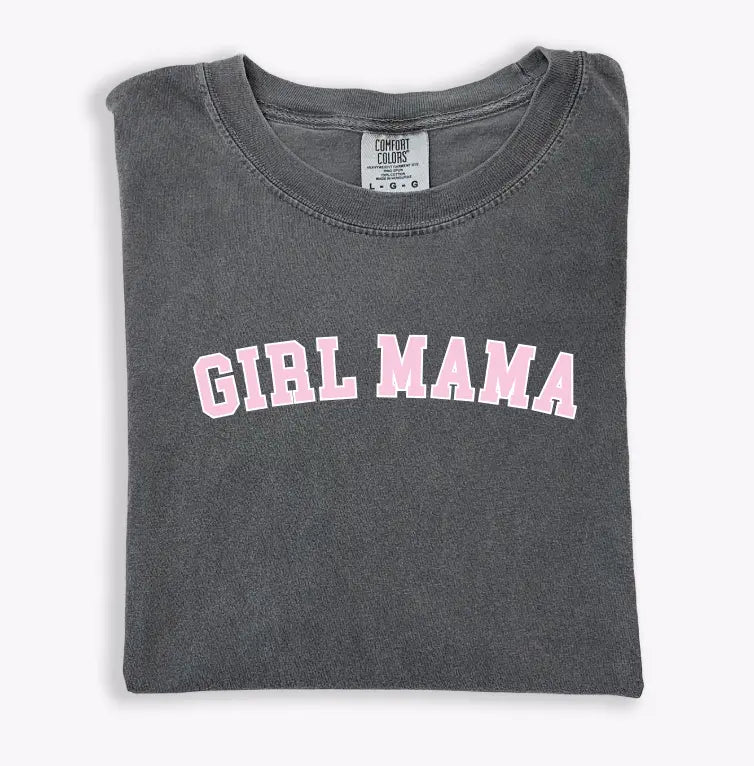 Girl Mama Bold Outline Varsity Tee Saved by Grace Co.