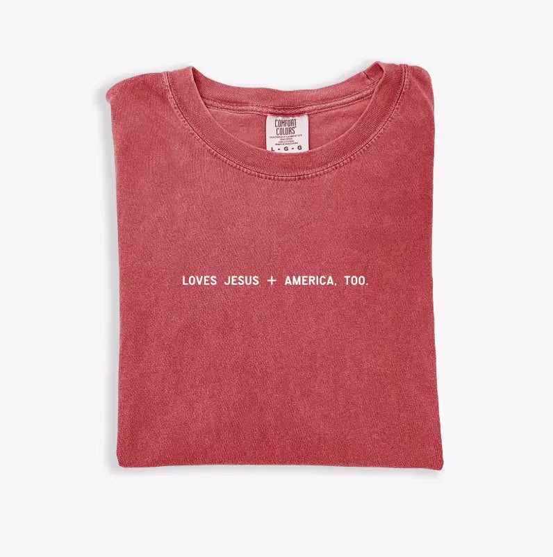 Loves Jesus + America, Too. Saved by Grace Co.