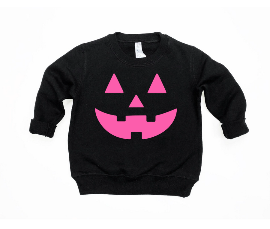 Neon Pink Jack-o-Lantern on Black - See Matching Mama! SBG Co.
