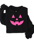 Neon Pink Jack-o-Lantern on Black - See Matching Mini!