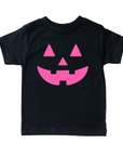 Neon Pink Jack-o-Lantern on Black - See Matching Mama!