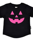 Neon Pink Jack-o-Lantern on Black - See Matching Mama!