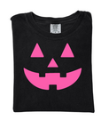 Neon Pink Jack-o-Lantern on Black - See Matching Mini!