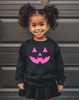 Neon Pink Jack-o-Lantern on Black - See Matching Mama!