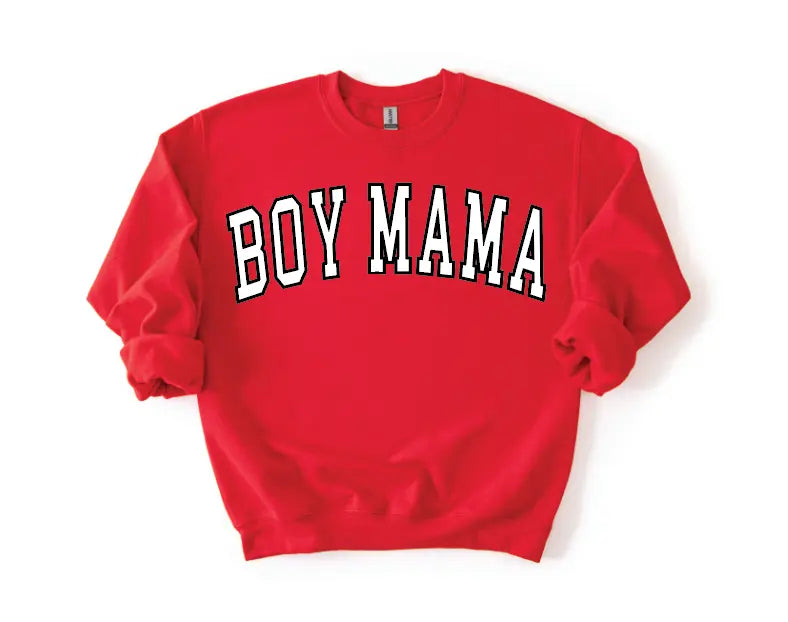 Boy Mama Varsity Outline Pullover Saved by Grace Co.