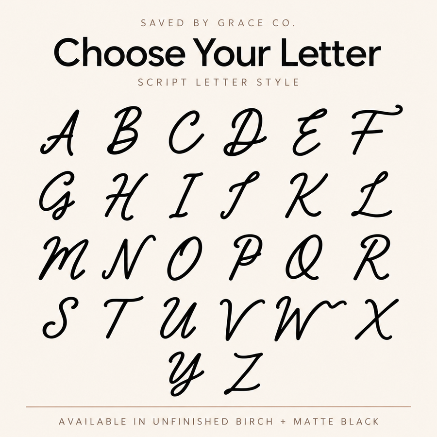 Custom Letter Wall Sign - Font 1 Saved by Grace Co.