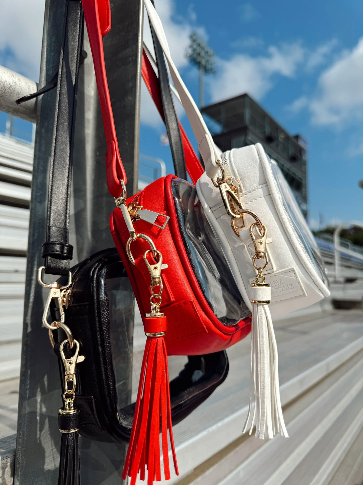 Red Stadium Approved Clear Purse With Tassle KenzKustomz