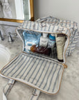 Western Blues Striped - Clear Coat Toiletry Case KenzKustomz