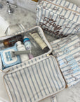 Western Blues Striped - Clear Coat Toiletry Case KenzKustomz