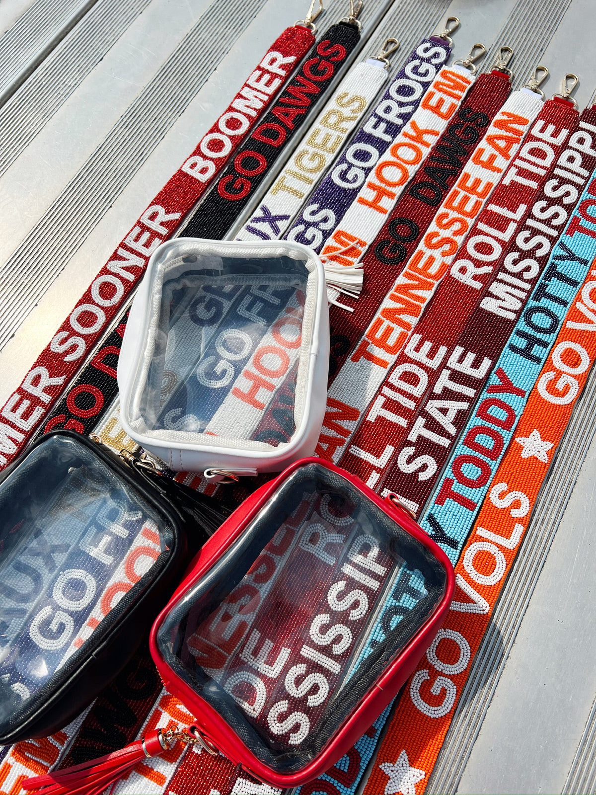 Red Stadium Approved Clear Purse With Tassle KenzKustomz